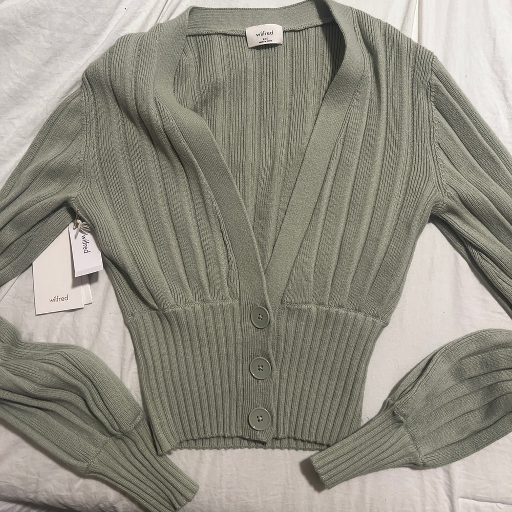 Aritzia Wilfred Sage Green Cardigan